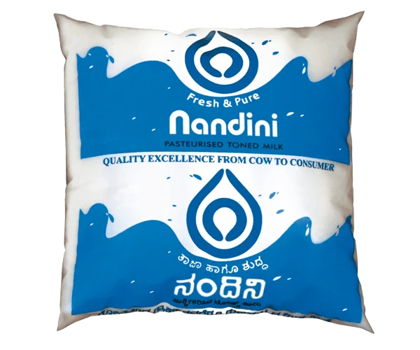 Nandini Pasteurized Toned Milk, Pack options on enquiry