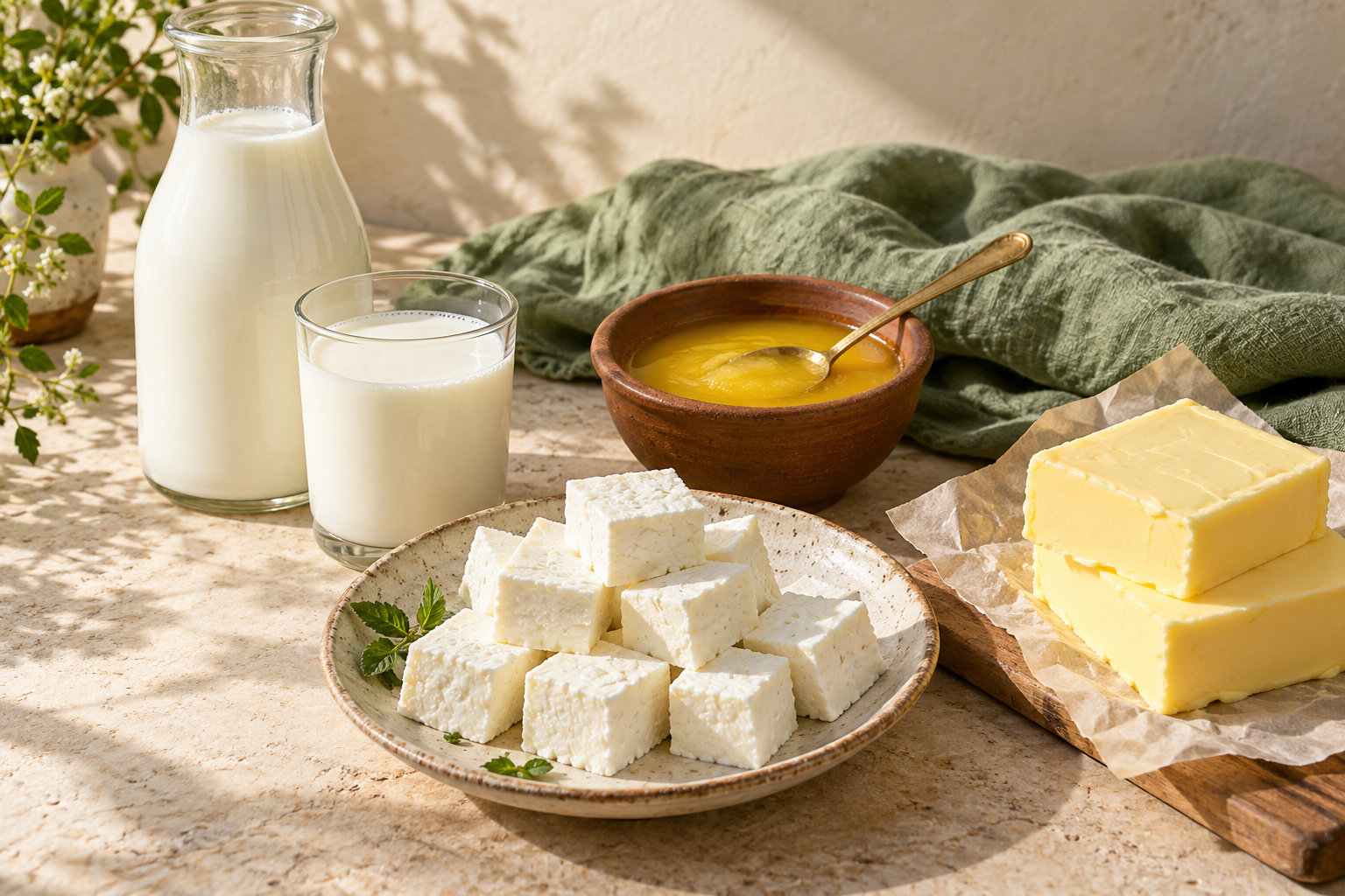 Milk, paneer, butter and ghee for everyday kitchen preparation